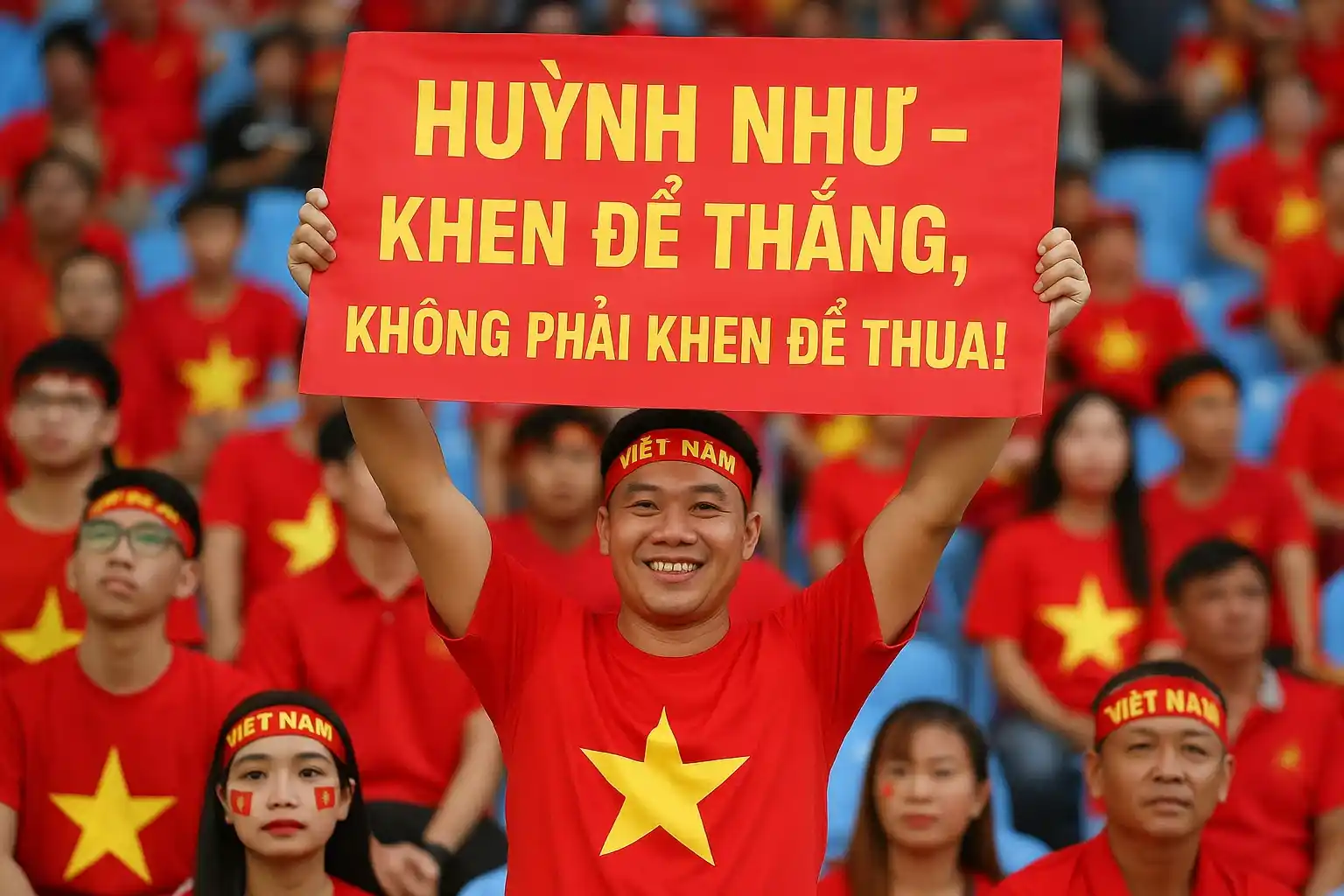 Huỳnh Như bất ngờ khen các đội Đông Nam Á đá hay ghê! 3 Fan giơ biểu ngữ “Huỳnh Như - khen để thắng, không phải khen để thua!”